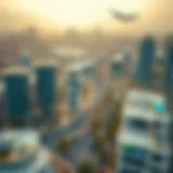 Aerial view of Dubai's urban landscape showcasing advanced parking solutions