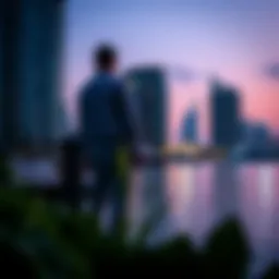 Scenic view of Dubai Wharf waterfront