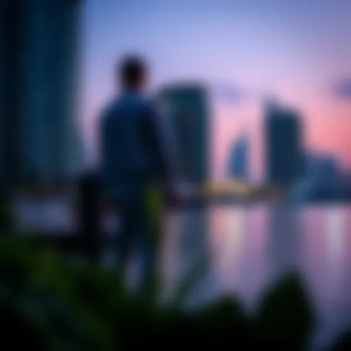 Scenic view of Dubai Wharf waterfront