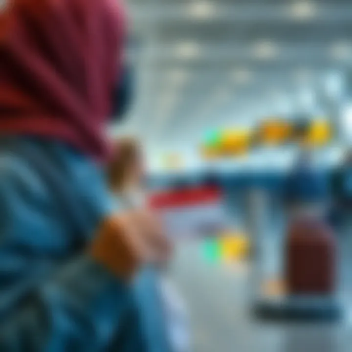 Traveler holding UAE Emirates ID at an airport with a boarding pass