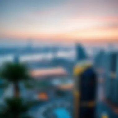 Panoramic Skyline View from Oasis Residence Dubai Panoramic view of the Dubai skyline from Oasis Residence capturing urban vibrance