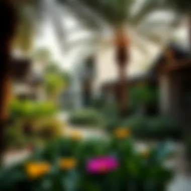 Lush greenery and landscaping within Opal Gardens