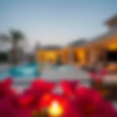 Outdoor Luxury and Leisure in Villa Living Expansive backyard of a villa showcasing outdoor amenities