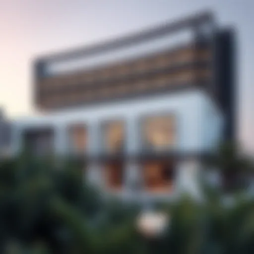 Exterior view of Studio M Hotel showcasing modern architecture
