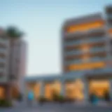 Architectural design of The Square in Jumeirah Village Circle