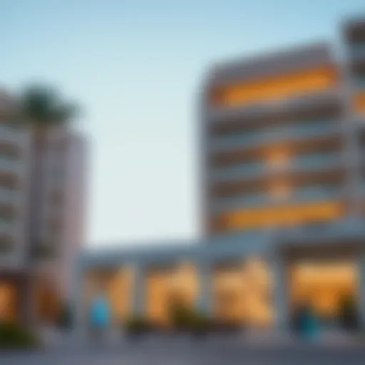 Architectural design of The Square in Jumeirah Village Circle