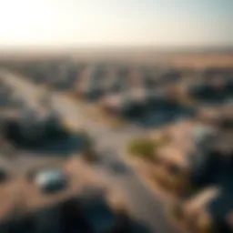 Aerial view of Al Shaab community showcasing residential properties