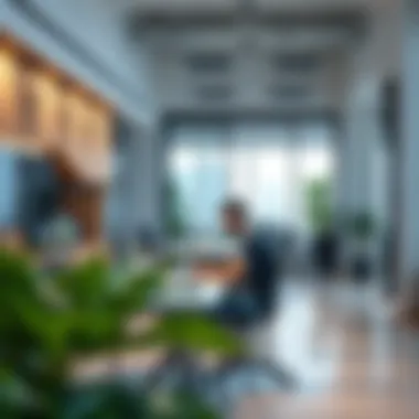 Freelancer working in a modern office space