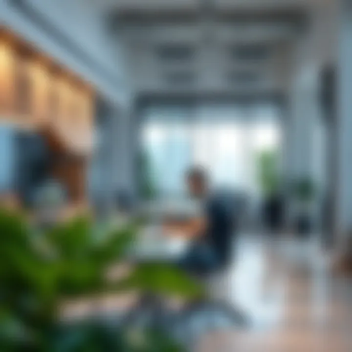 Freelancer working in a modern office space