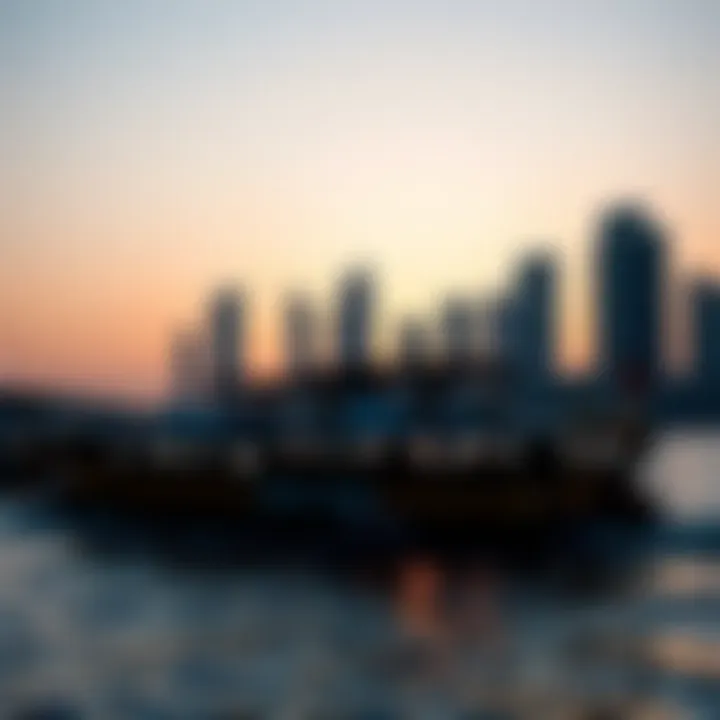 Sunset Experience on Dubai Water Taxi Dubai Water Taxi at sunset highlighting the experience