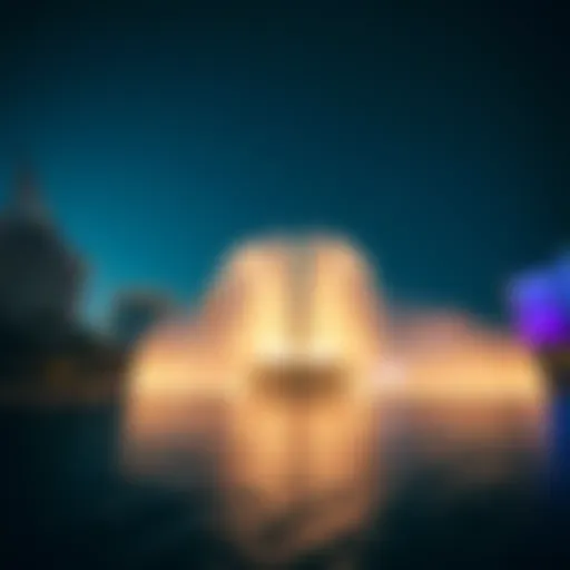 Mesmerizing display of the Dubai Fountain at night