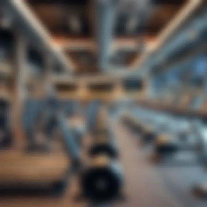Diverse gym equipment showcasing modern fitness facilities