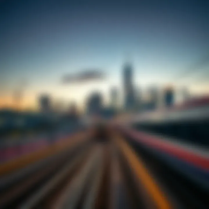 City Skyline with Metro Lines City skyline with metro lines