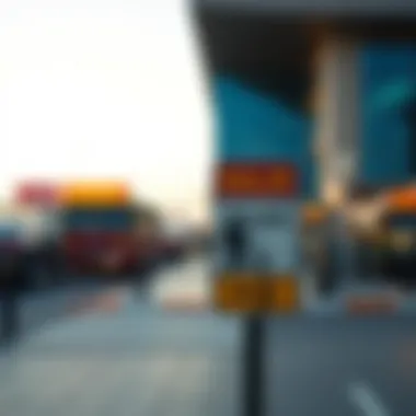 Signage indicating Salik charges and regulations