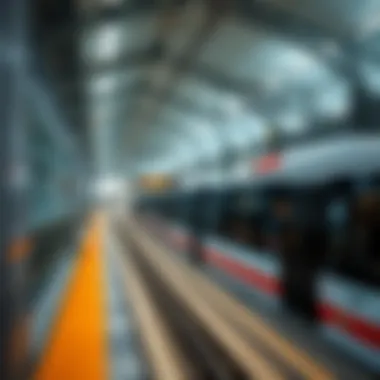 A modern transportation system in Dubai including metro and buses