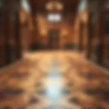 Elegant wooden parquet flooring showcasing intricate patterns.