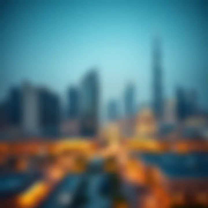 Dubai Skyline Highlighting Healthcare Facilities Dubai skyline with healthcare facilities