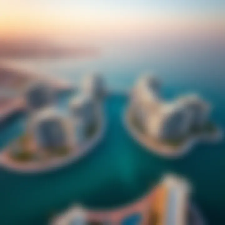 Serene view of the Palm Jumeirah from above